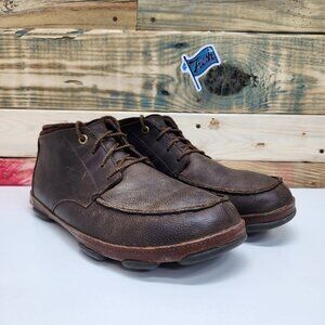 Olukai Hamakua Leather Chukka Boots Men's Size 13 Lace-Up Brown Black